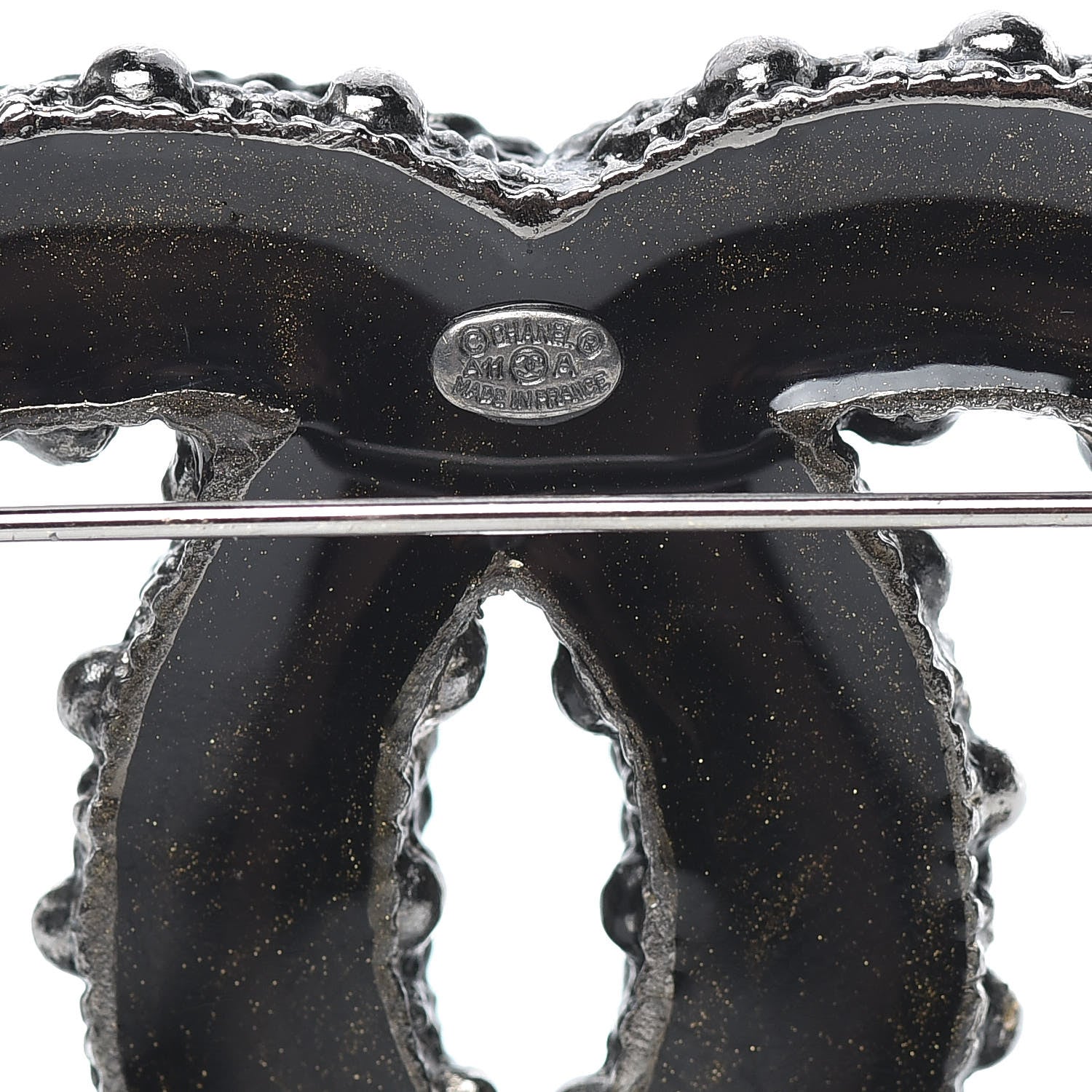 Chanel Ruthenium Beaded Chain CC Large Brooch 4 of 5