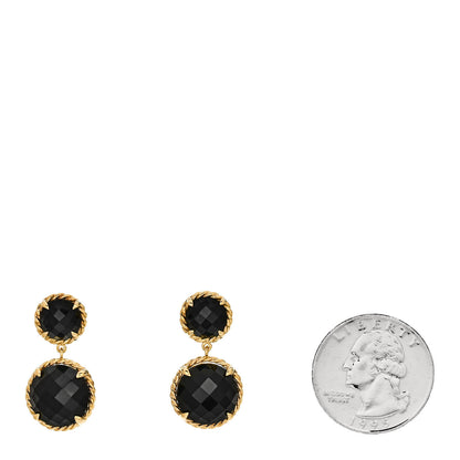 David Yurman 18K Yellow Gold Onyx Chatelaine Drop Earrings 2 of 4