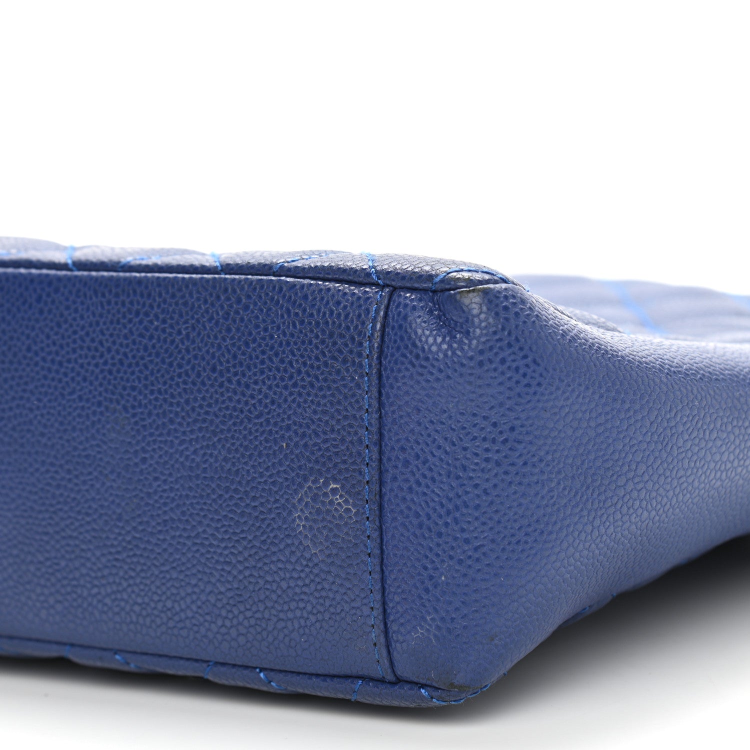 Chanel Caviar Quilted Petit Shopping Tote PST Blue 10 of 12