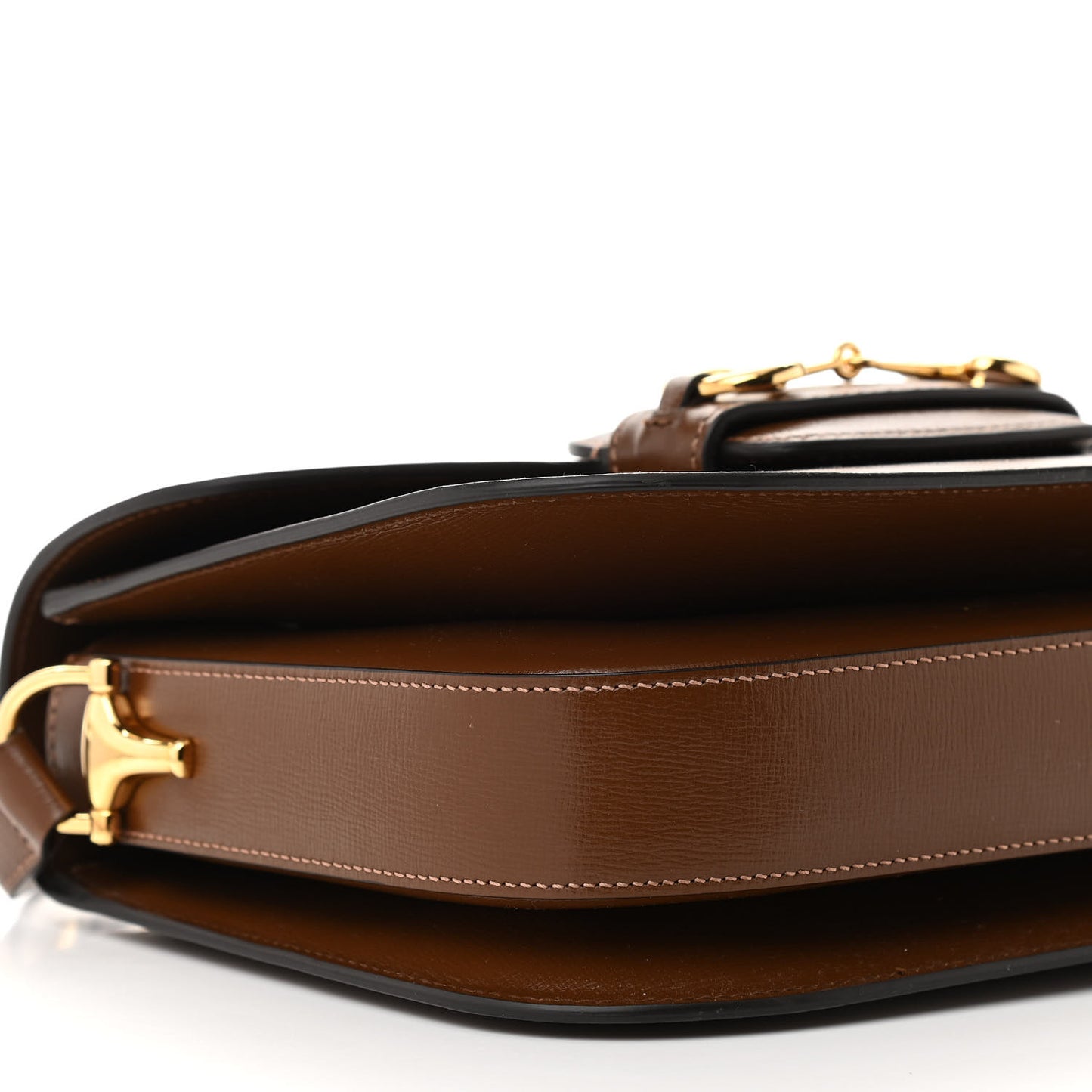 Azalea Calfskin Horsebit 1955 Shoulder Bag Brown Sugar