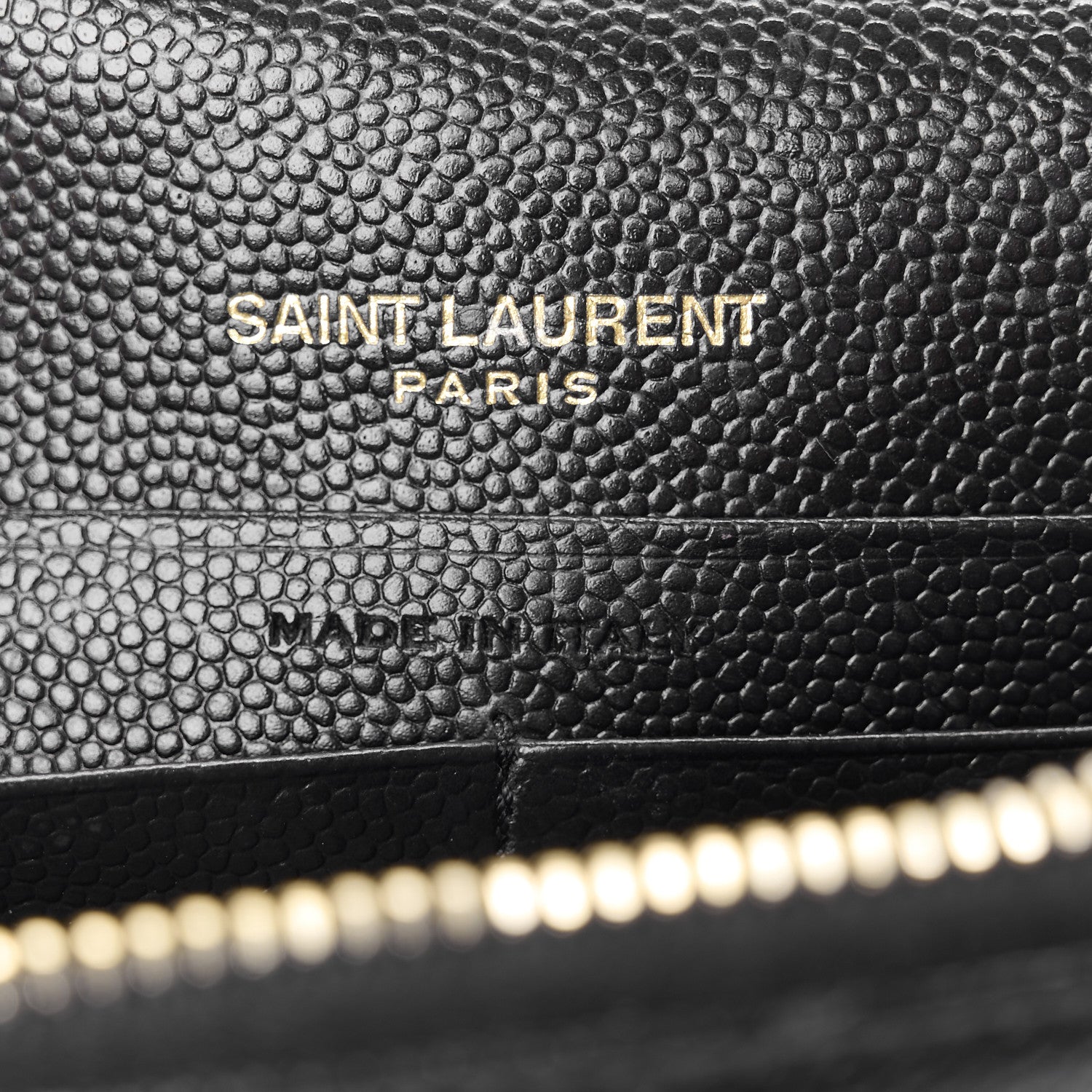 Saint Laurent Grain De Poudre Matelasse Chevron Monogram Envelope Chain Wallet Black 7 of 11