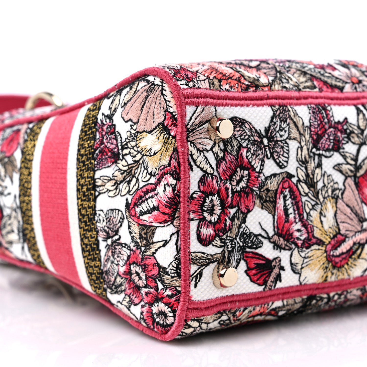 Christian Dior Canvas Embroidered Butterfly Print Medium Lady D-Lite Multicolor 7 of 10