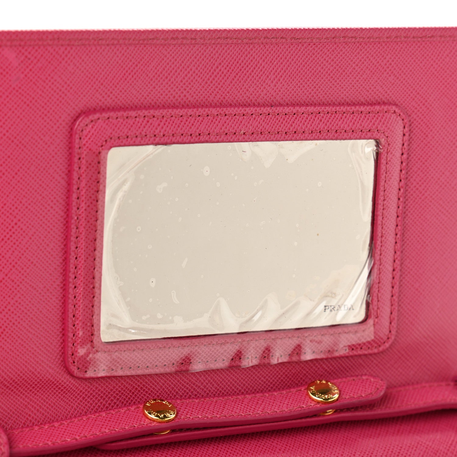 Prada Saffiano Metal Mini Crossbody Wallet Ibisco 7 of 10