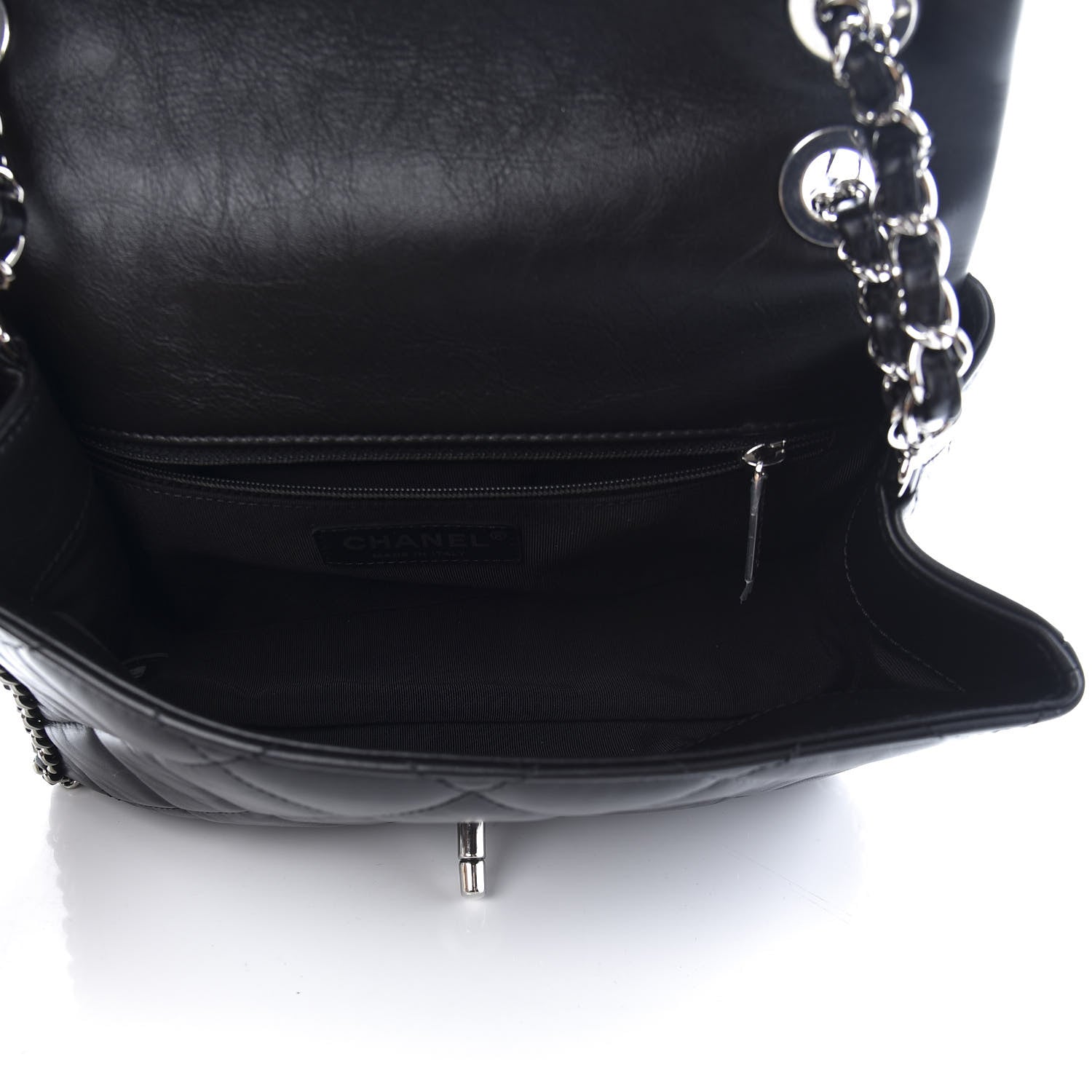 Chanel Crumpled Calfskin Medium Chain Flap Black 5 of 10