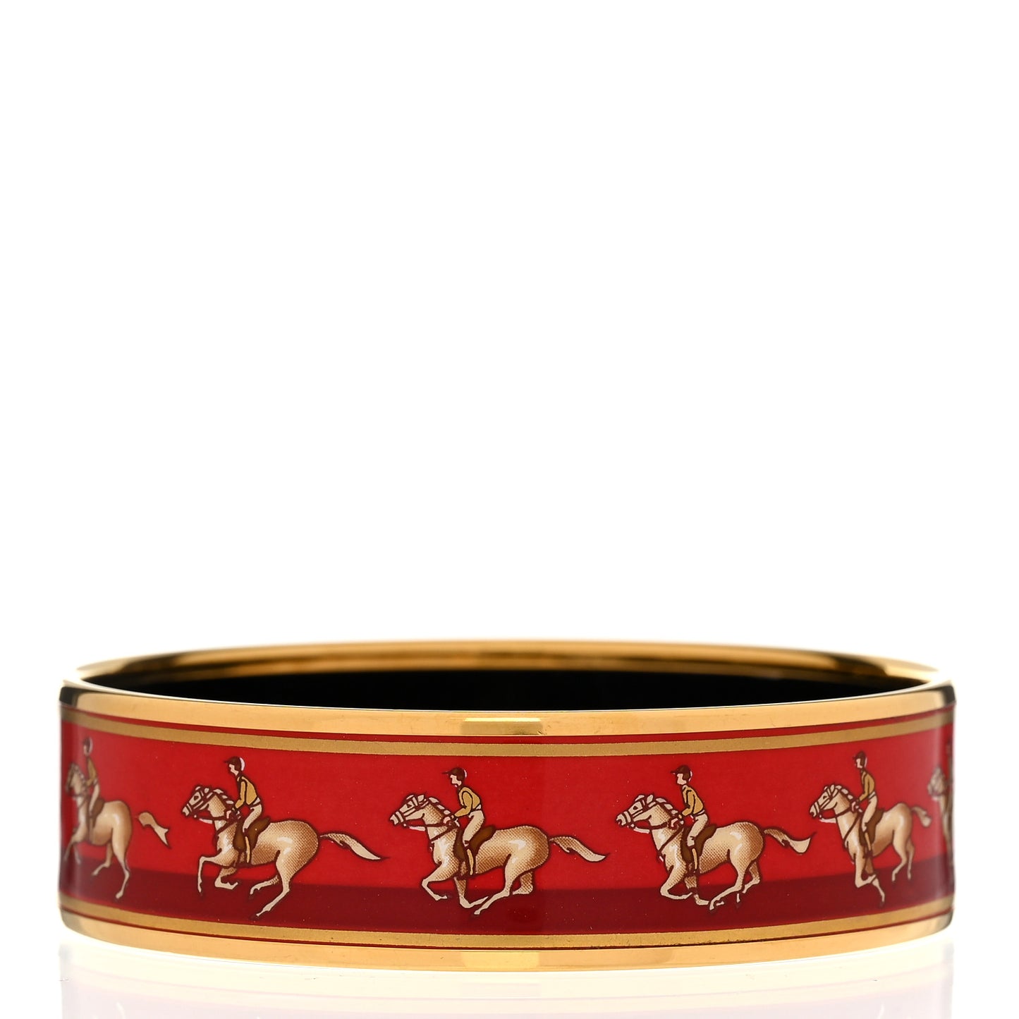 Enamel Printed Wide Bracelet 70 Red