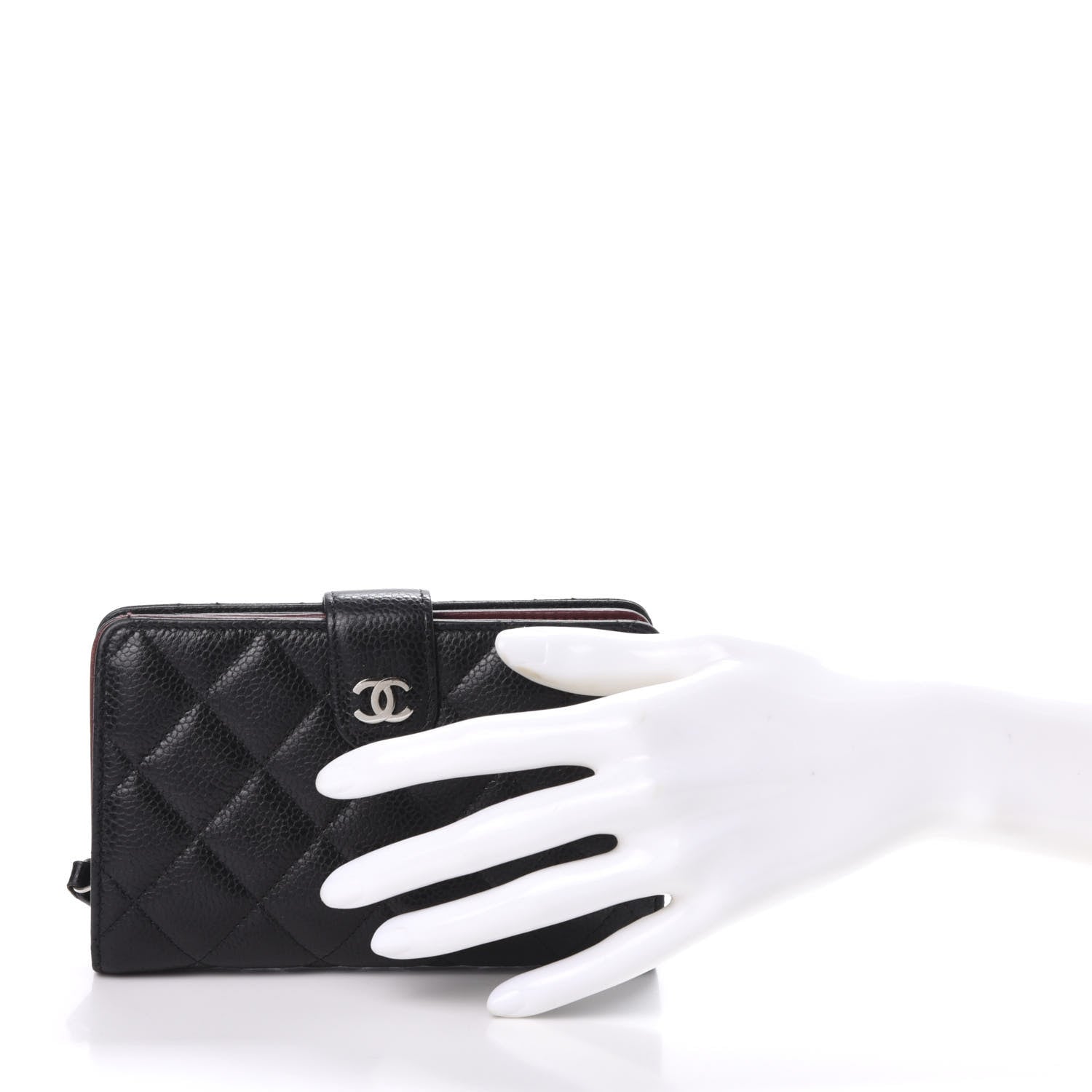 Chanel Caviar Quilted Zipped Pocket Wallet Black 2 of 12