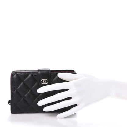 Chanel Caviar Quilted Zipped Pocket Wallet Black 2 of 12