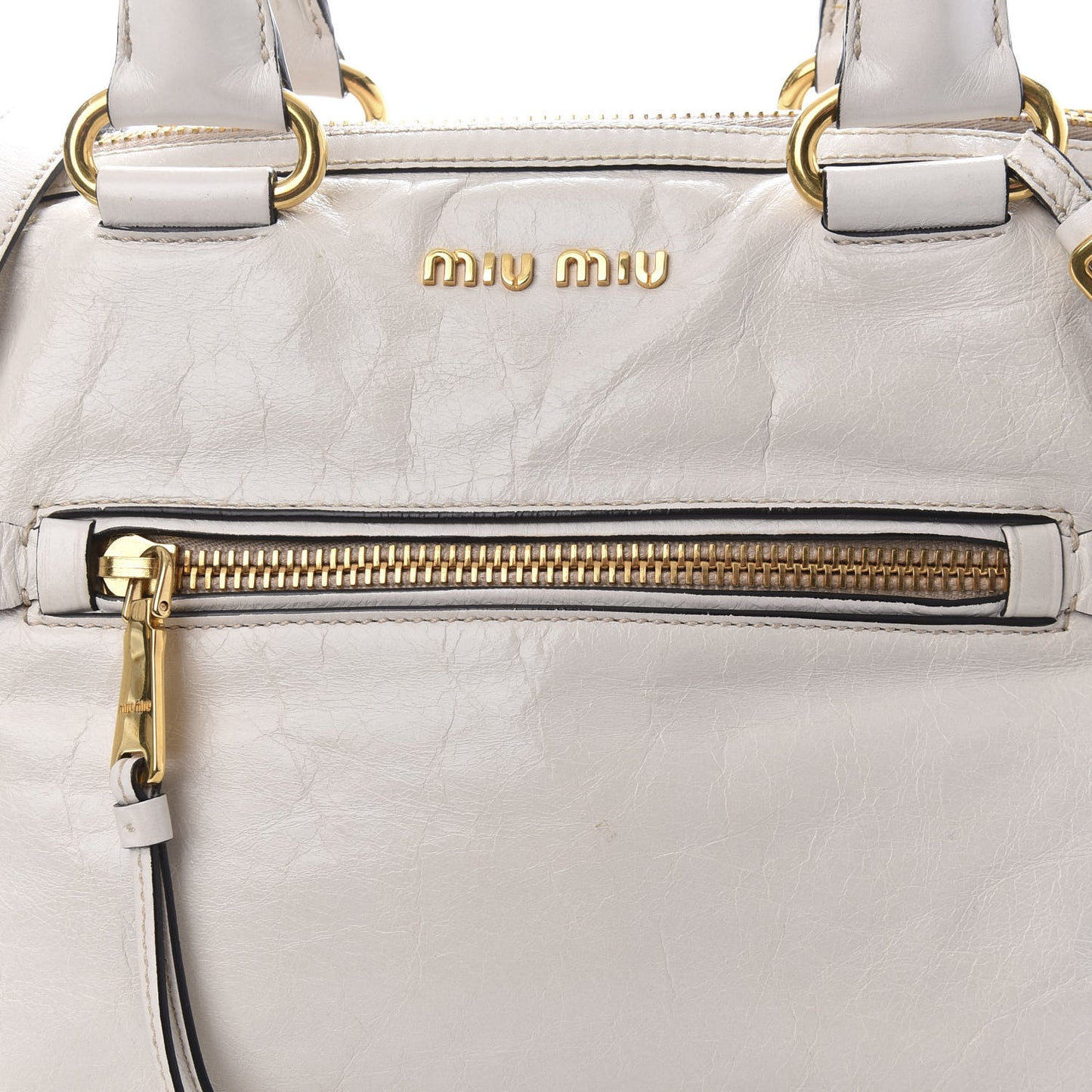 Vitello Shine Zip Tote Talco
