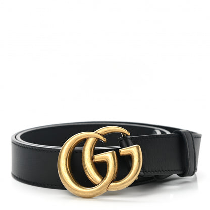 Gucci Calfskin Double G 30mm Belt 80 32 Black 1 of 6