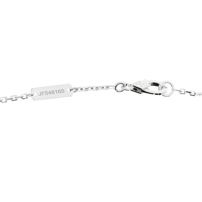 Van Cleef & Arpels 18K White Rose Gold Diamond Guilloche Vintage Alhambra Pendant Necklace 5 of 6