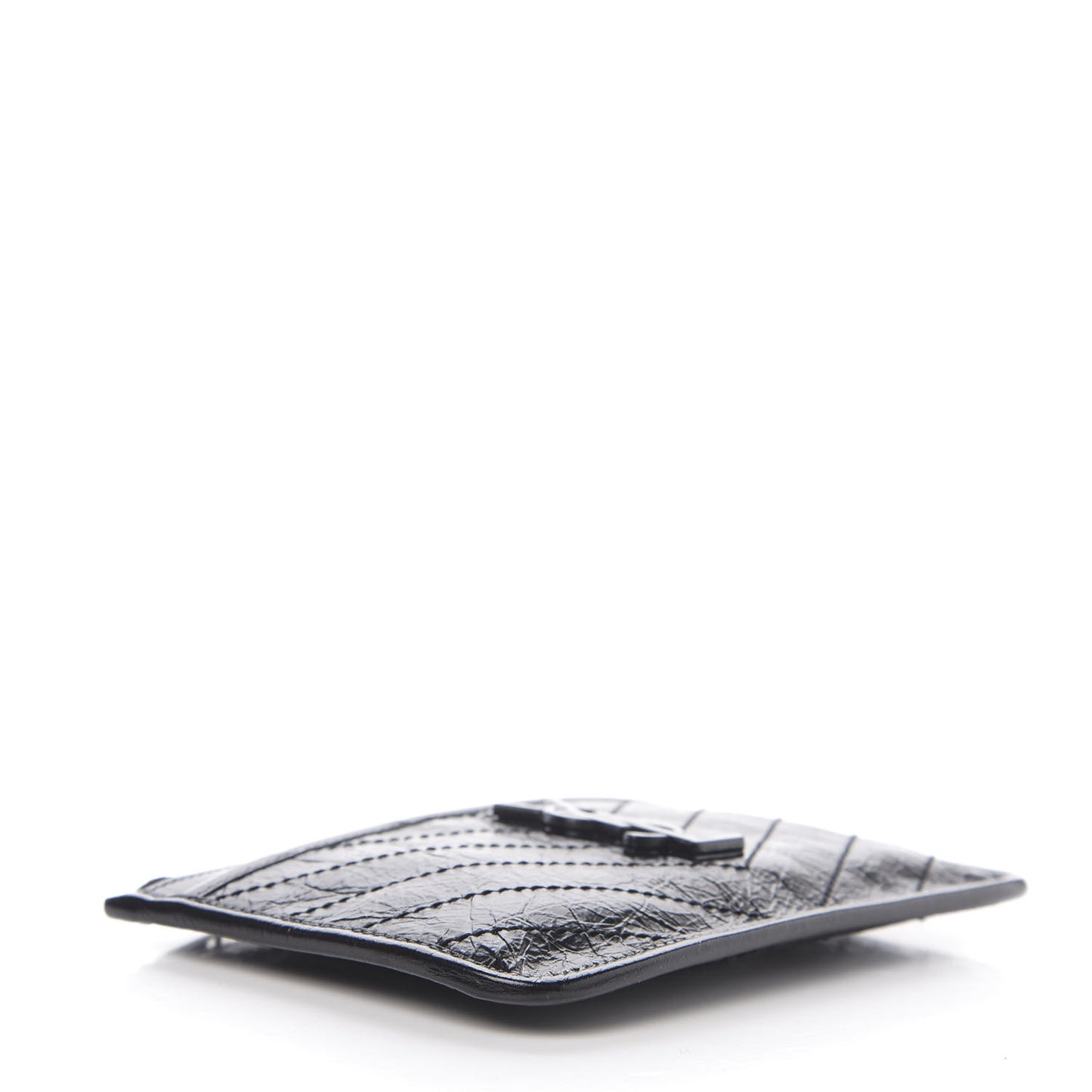 Crinkled Calfskin Matelasse Monogram Niki Bill Pouch Black