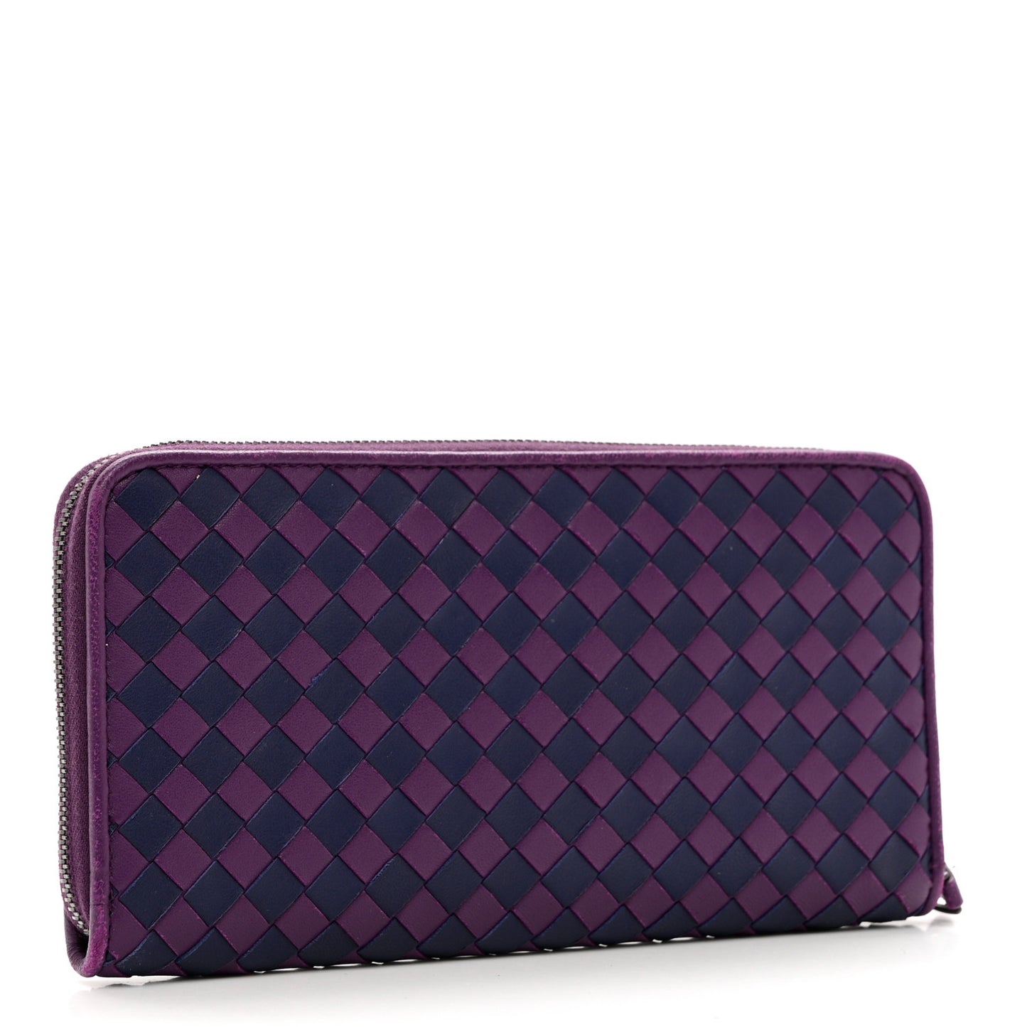 Nappa Intrecciato Zip Around Wallet Mona Lisa Atlantic