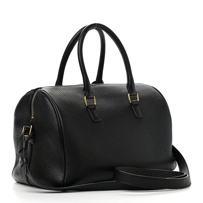 Saint Laurent Grained Calfskin Classic Duffle 6 Black 3 of 11