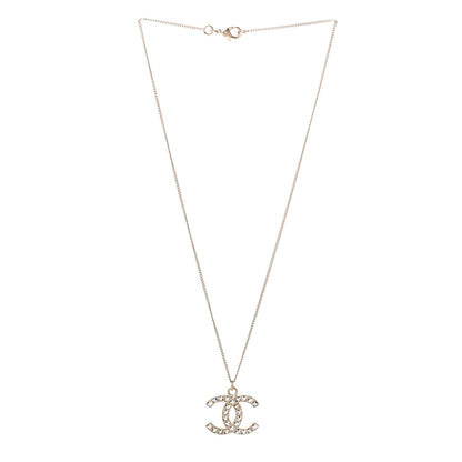 Chanel Baguette Crystal CC Necklace Light Gold 2 of 4
