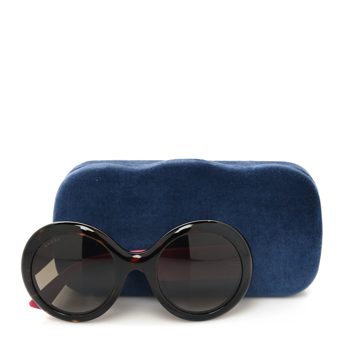 Acetate Round GG0101S Glitter Sunglasses Havana Pink