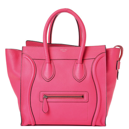 Celine Drummed Calfskin Mini Luggage Fluo Pink 1 of 26