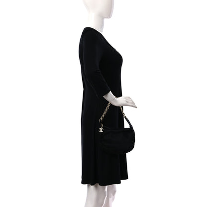 Chanel Satin Quilted CC Chain Hobo Black 2 of 10