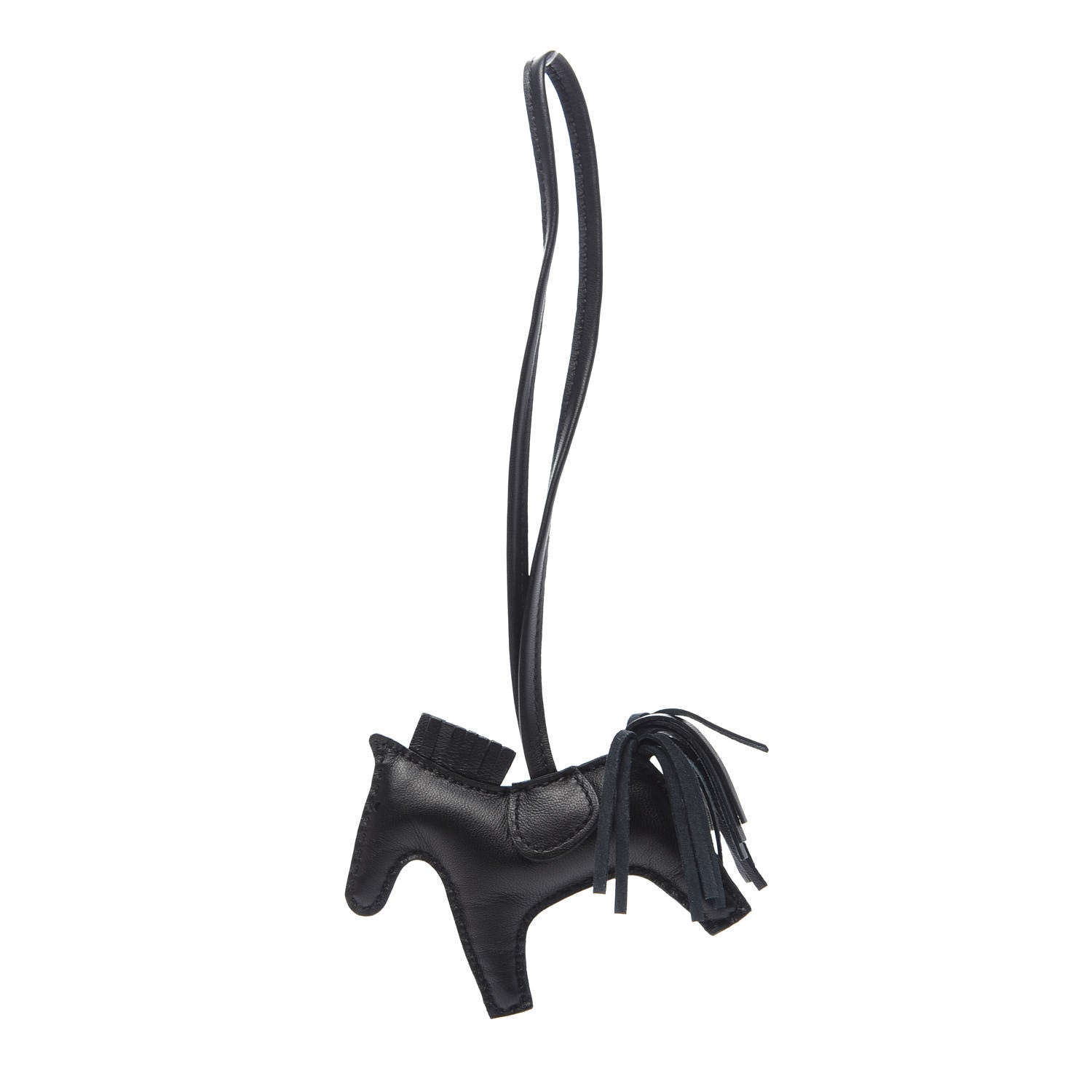 Hermes Milo Lambskin Grigri Rodeo Horse Bag Charm PM So Black 3 of 6