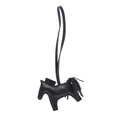 Hermes Milo Lambskin Grigri Rodeo Horse Bag Charm PM So Black 3 of 6