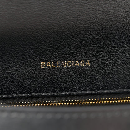 Balenciaga Shiny Box Calfskin Small Hourglass Top Handle Bag Black 6 of 12