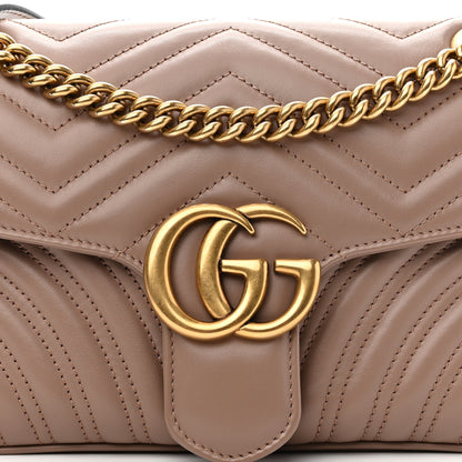 Gucci Calfskin Matelasse Small GG Marmont Shoulder Bag Porcelain Rose 7 of 10