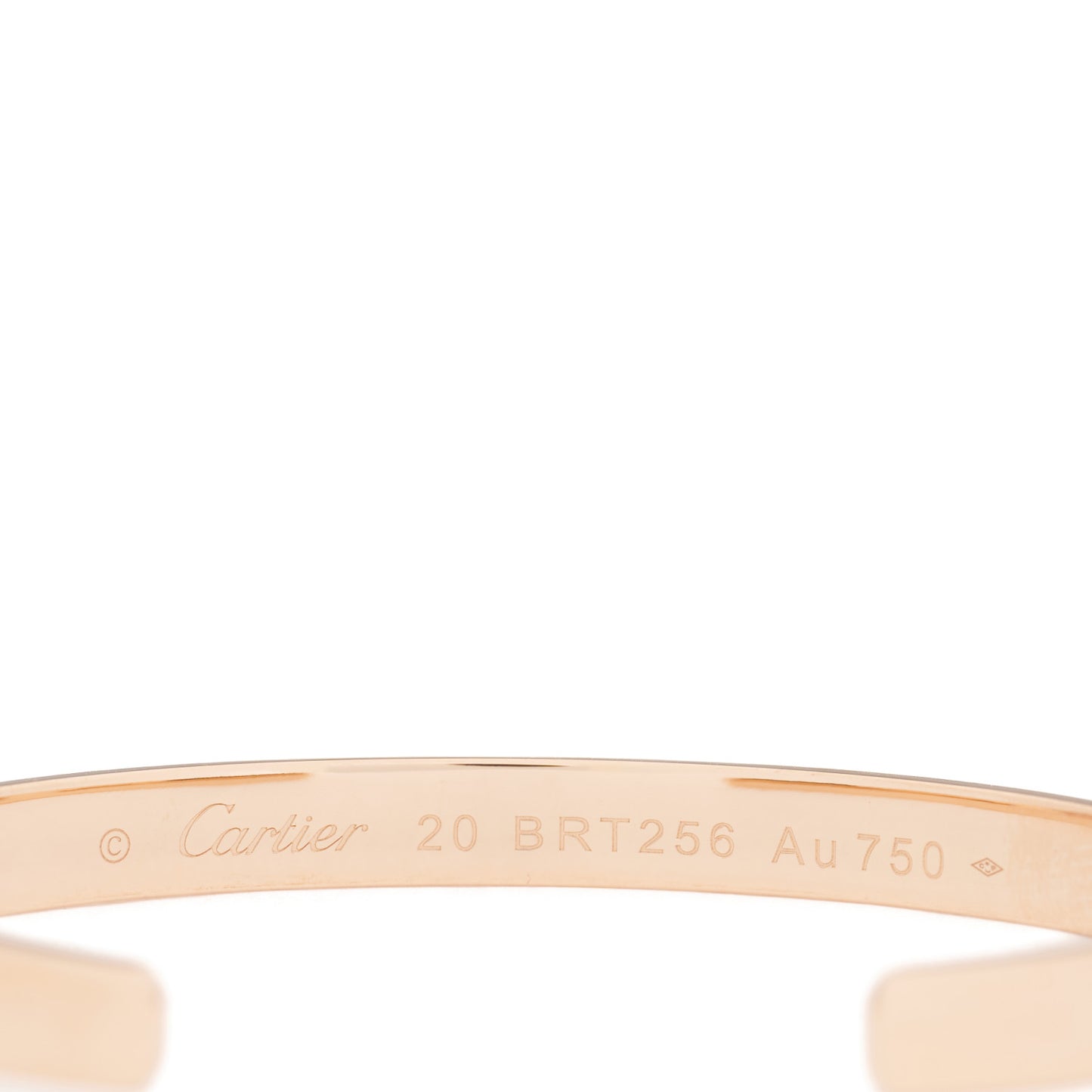 18K Pink Gold LOVE Cuff Bracelet 20