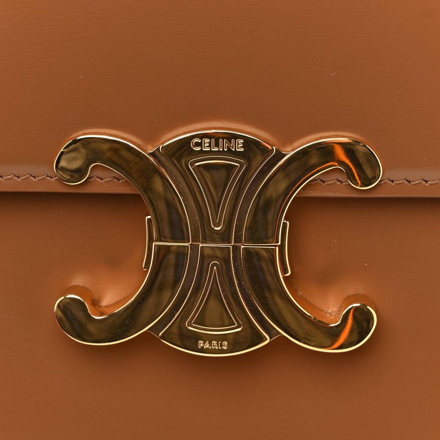 Shiny Calfskin Medium Triomphe Bronze