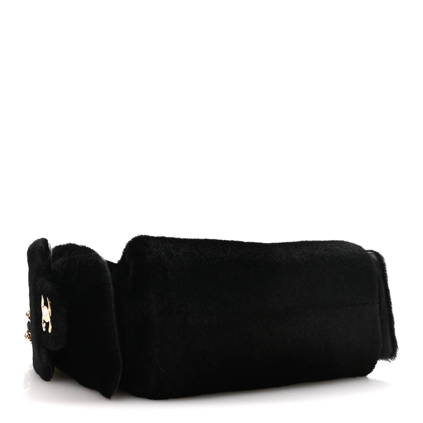 Pony Hair Mini Chanel 25 Handbag Black
