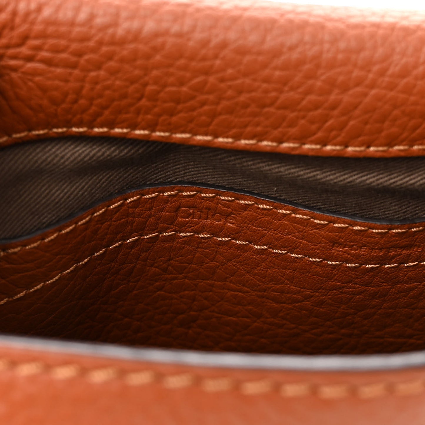 Grained Calfskin Small Marcie Saddle Bag Tan