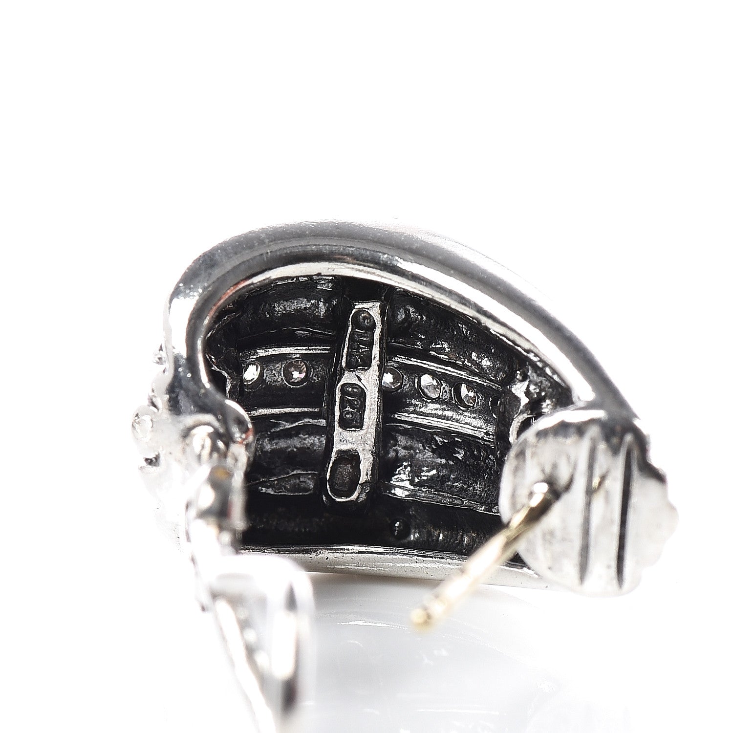 David Yurman Sterling Silver Diamond Cable Earrings 4 of 4