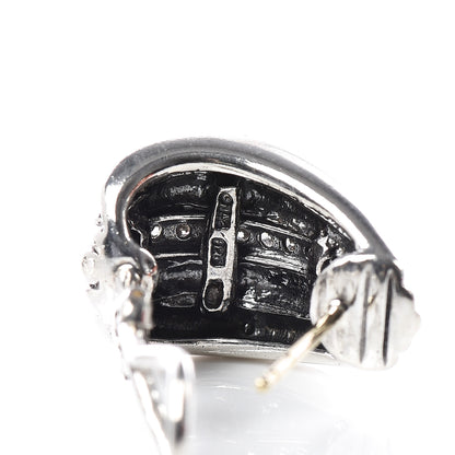 David Yurman Sterling Silver Diamond Cable Earrings 4 of 4