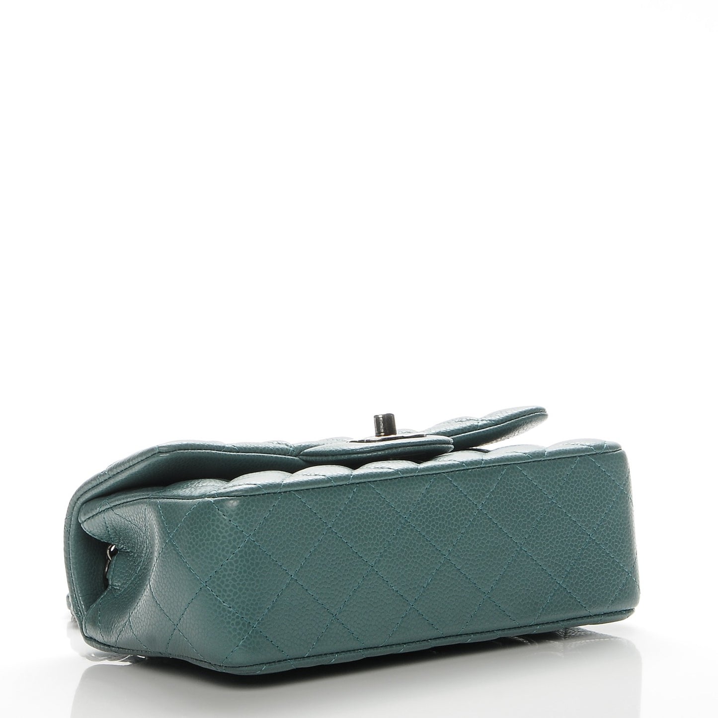 Caviar Quilted Mini Rectangular Flap Green