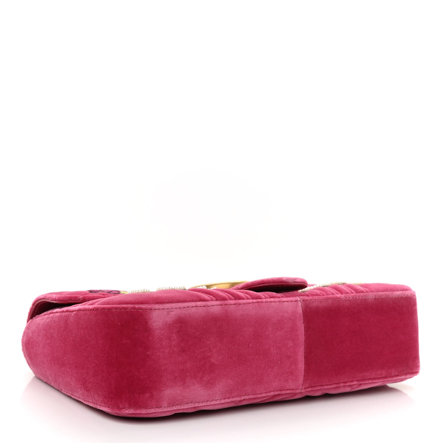 Gucci Velvet Matelasse Blind for Love Embroidered Medium GG Marmont Shoulder Bag Light Raspberry Rose Multicolor 4 of 8