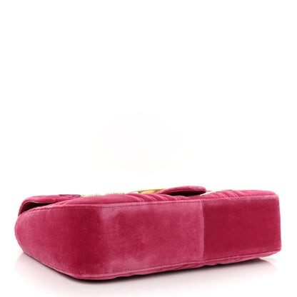 Gucci Velvet Matelasse Blind for Love Embroidered Medium GG Marmont Shoulder Bag Light Raspberry Rose Multicolor 4 of 8