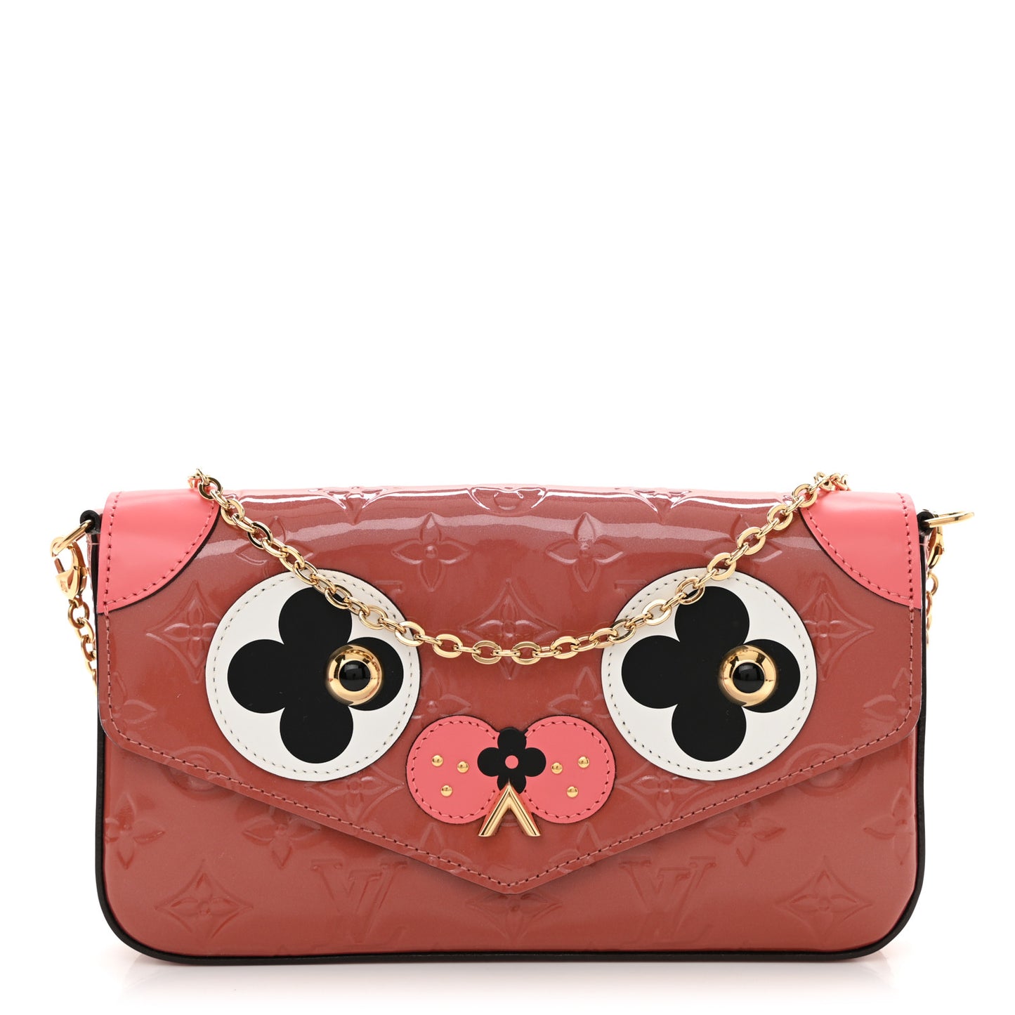 Vernis Valentine Dog Pochette Felicie Chain Wallet Pink