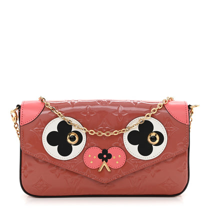 Louis Vuitton Vernis Valentine Dog Pochette Felicie Chain Wallet Pink 3 of 12