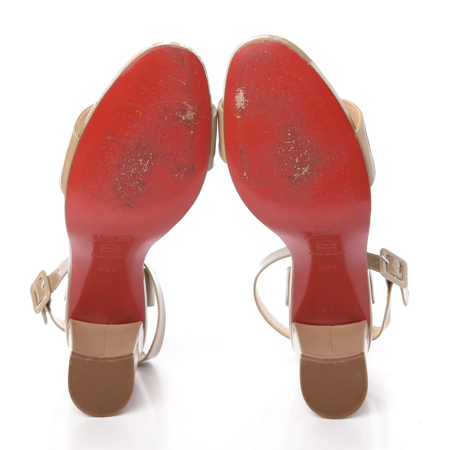 Patent Jordi Heel Sandals 40.5 Nude
