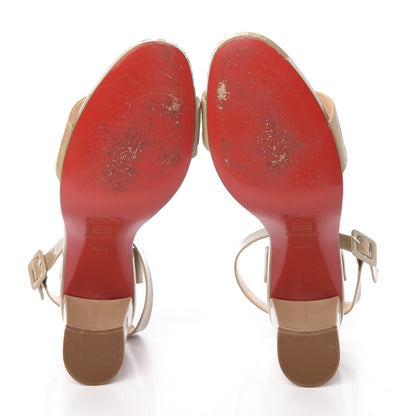 Christian Louboutin Patent Jordi Heel Sandals 40.5 Nude 5 of 9