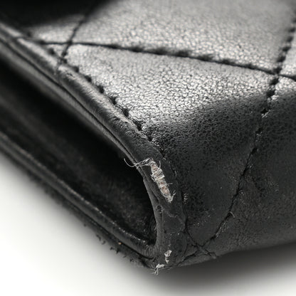 Chanel Lambskin Quilted Flap Card Holder Wallet Black 9 of 10