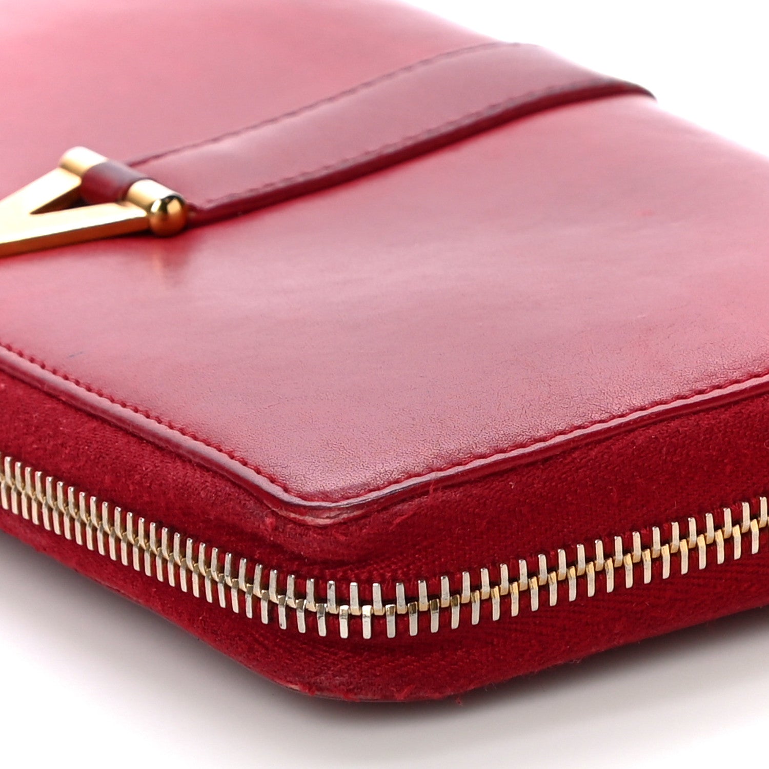 Saint Laurent Calfskin Classic Y Ligne Zip Around Wallet Red 9 of 21