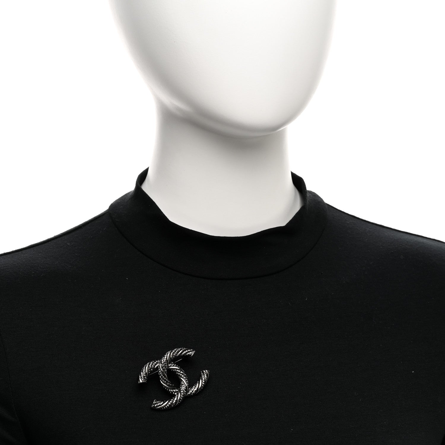 Chanel Ruthenium Twisted CC Brooch 2 of 4