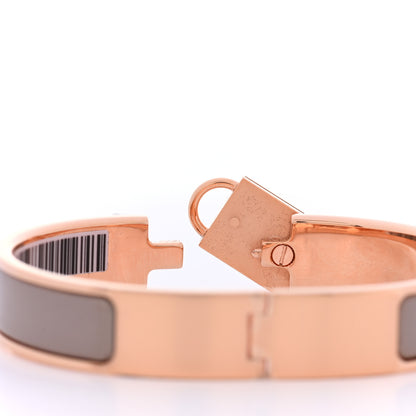 Hermes Enamel Narrow Clic Cadenas Bracelet PM Marron Glace 8 of 9