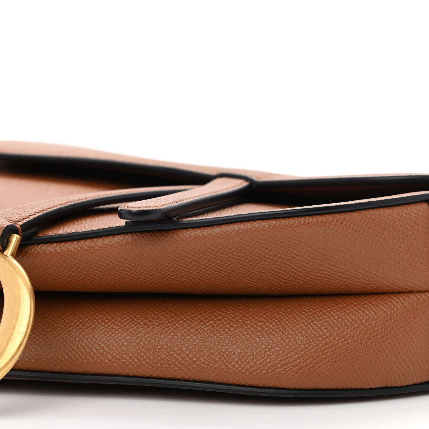 Grained Calfskin Saddle Bag Camello