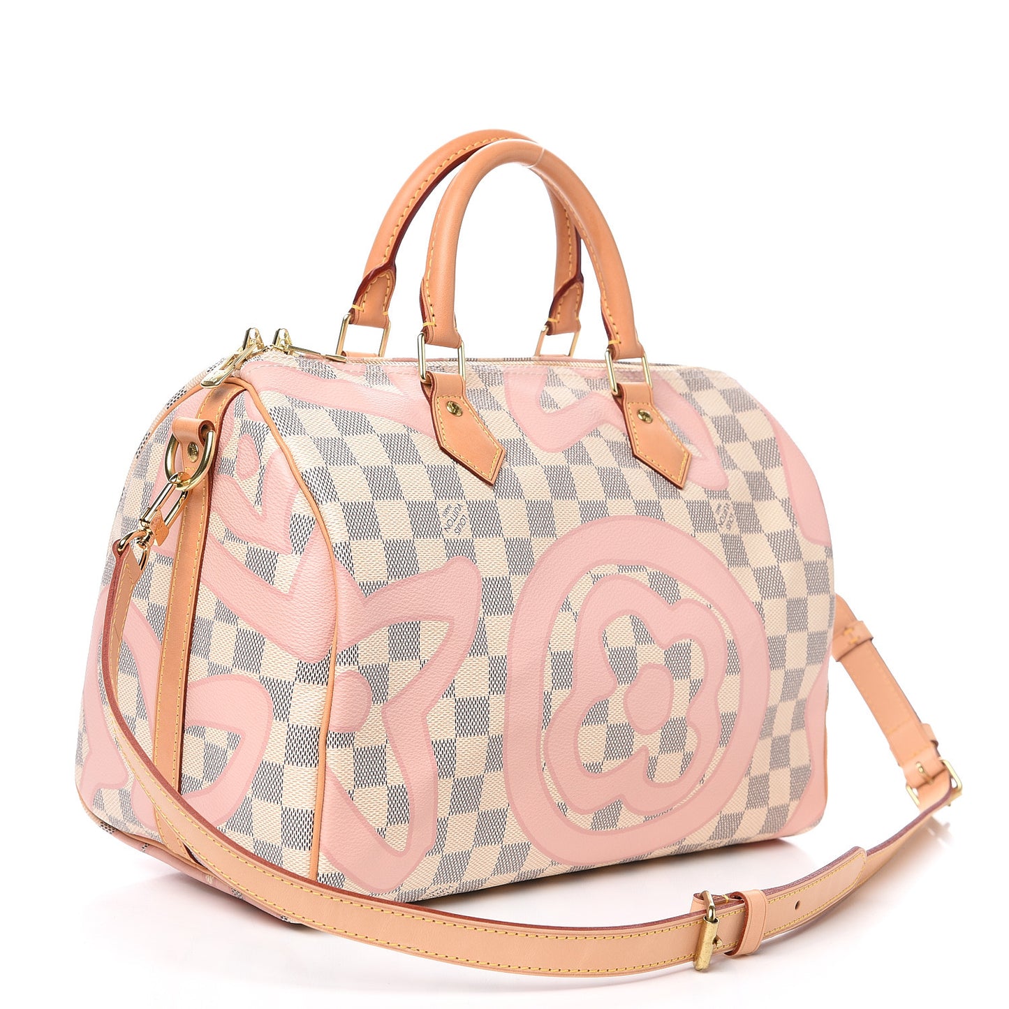 Damier Azur Tahitienne Speedy Bandouliere 30 Rose Ballerine