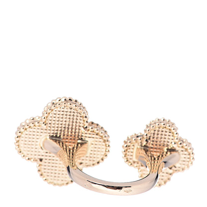 Van Cleef & Arpels 18K Yellow Gold Grey Mother of Pearl Black Onyx Magic Alhambra Between the Finger Ring 50 5.25 4 of 4
