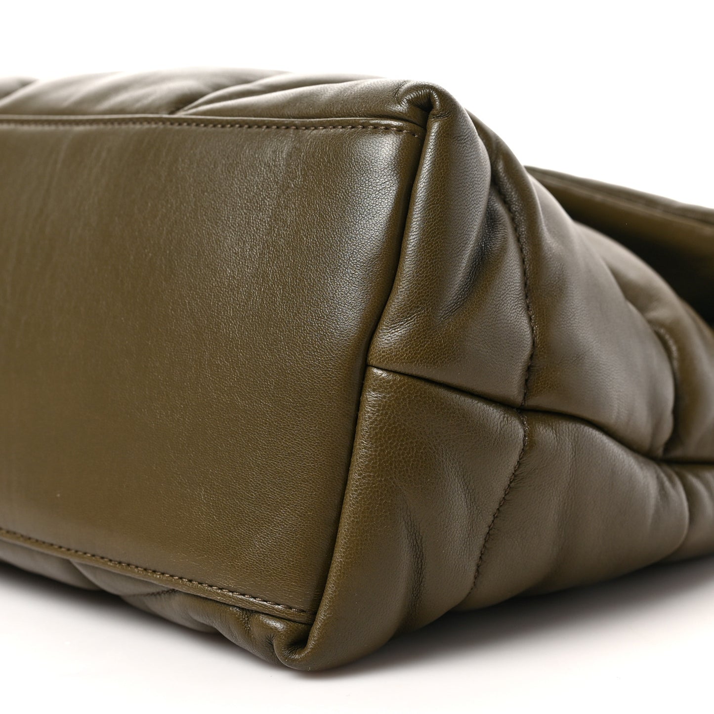 Lambskin Quilted Medium Loulou Puffer Monogram Chain Satchel Seaweed