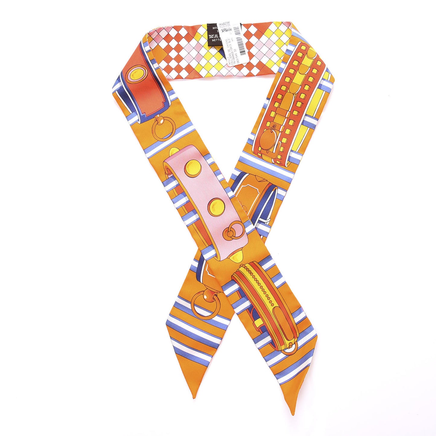 Silk Colliers De Chiens Remix Twilly Orange Gris Bleuete
