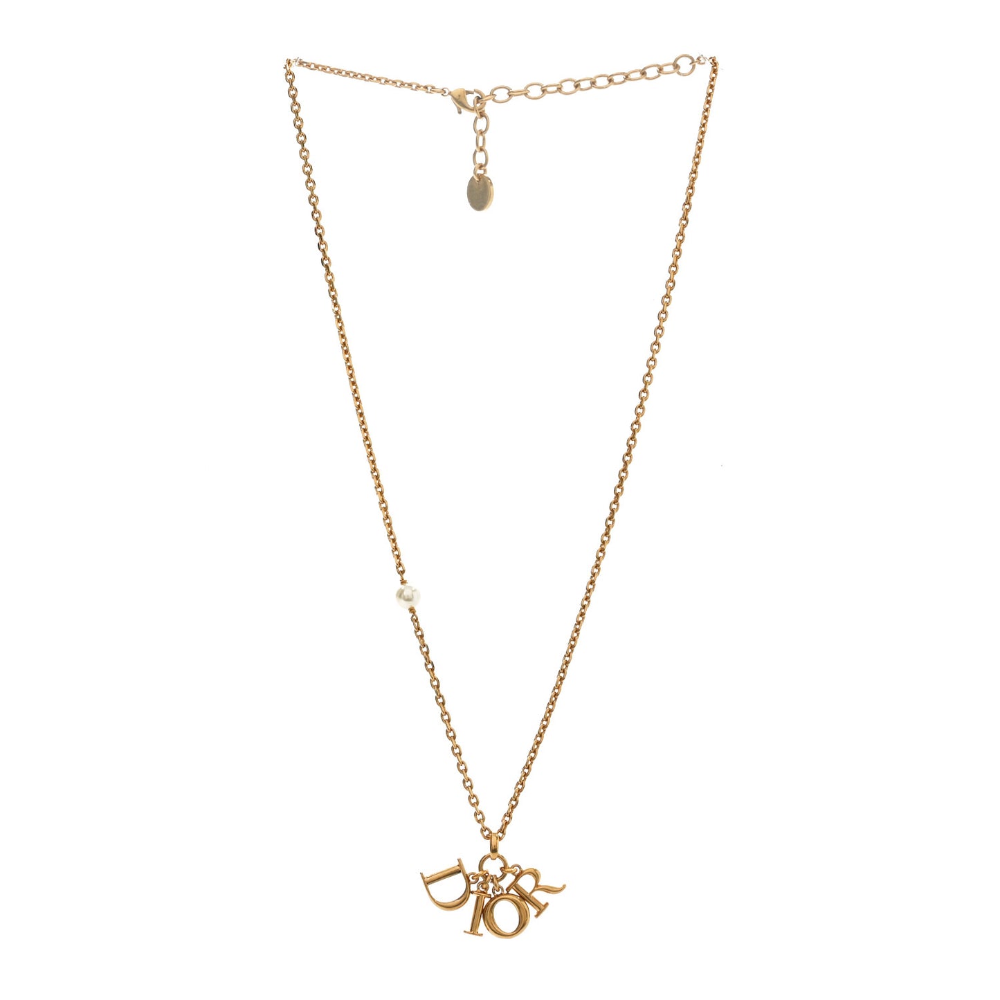 Pearl Logo Necklace Gold