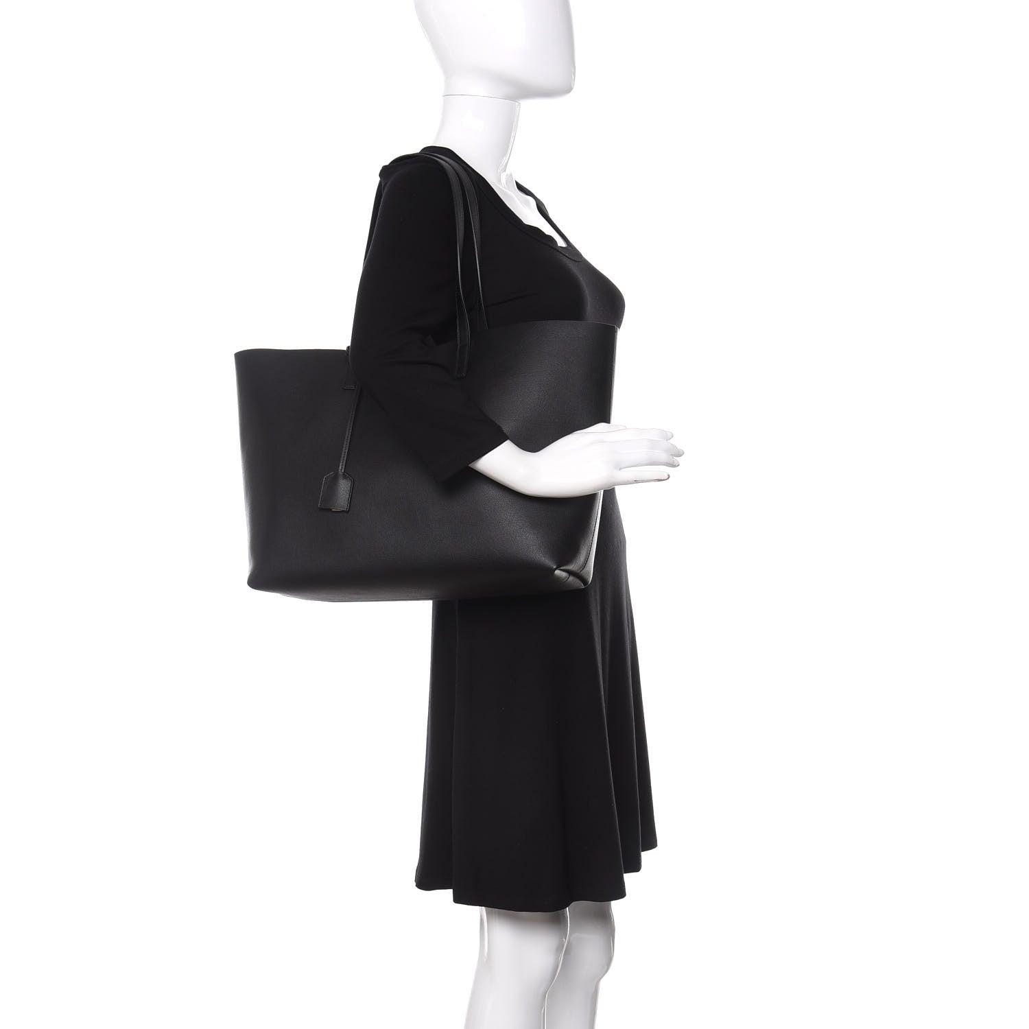 Saint Laurent Calfskin Large Shopping Tote Black 2 of 10