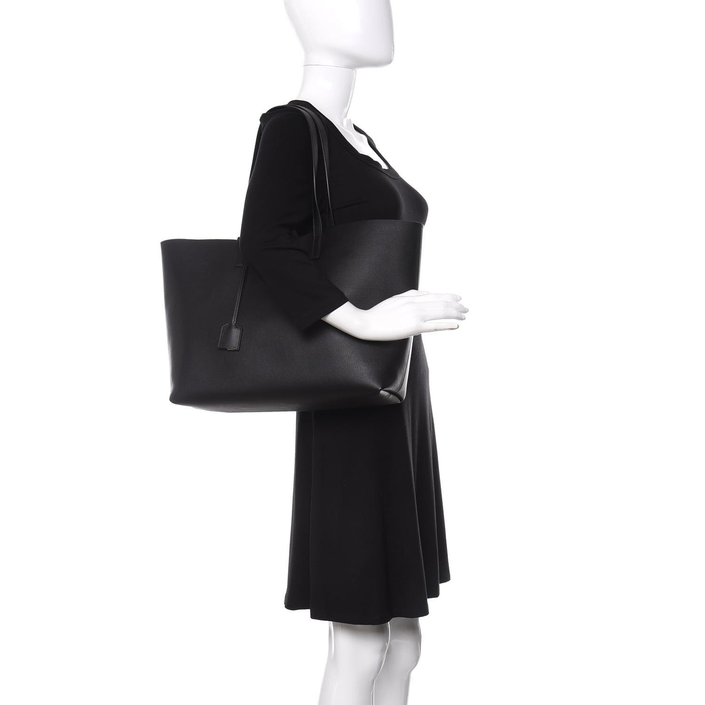 Calfskin Large Shopping Tote Black